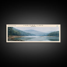 Cargar imagen en el visor de la galería, Carters Lake Georgia Framed Canvas Print, Panoramic Lake House Decor, Wall Art, Travel Poster, Rustic Lake Painting, Nature Art