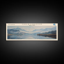 Cargar imagen en el visor de la galería, Chila Lagoon Framed Canvas Print, Panoramic Lake House Decor, Wide Wall Art, Travel Poster, Rustic Lake Painting, Home Decor