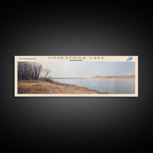 Cargar imagen en el visor de la galería, Conestoga Lake Nebraska Framed Canvas Print, Panoramic Lake House Decor, Wide Wall Art, Travel Poster, Modern Lake Painting, Nature Art