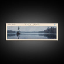 Load image into Gallery viewer, Dauphin Lake Framed Canvas Print, Lake House Decor, Panoramic Wall Art, Travel Poster, Modern Lake Painting, Nature Art