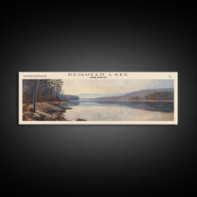 Load image into Gallery viewer, DeQueen Lake Arkansas Framed Canvas Print, Lake House Art, Panoramic Wall Art, Travel Poster, Rustic Lake Painting, Home Decor