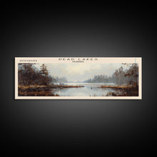 Load image into Gallery viewer, Davy Lake Framed Canvas Print, Lake House Decor, Panoramic Wall Art, Travel Poster, Rustic Lake Painting, Home Decor