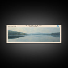 Load image into Gallery viewer, Dore Lake Framed Canvas Print, Lake House Decor, Panoramic Wall Art, Travel Poster, Rustic Lake Painting, Home Decor