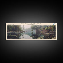 Load image into Gallery viewer, Dutch Springs Pennsylvania Framed Canvas Print, Lake House Art, Panoramic Wall Art, Travel Poster, Rustic Lake Painting, Home Decor