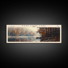 Load image into Gallery viewer, East Fork Lake Ohio Framed Canvas Print, Lake House Decor, Panoramic Wall Art, Travel Poster, Modern Lake Painting, Nature Art
