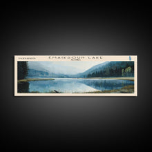 Load image into Gallery viewer, Emaiksoun Lake Framed Canvas Print, Lake House Art, Panoramic Wall Art, Travel Poster, Modern Lake Painting, Home Decor