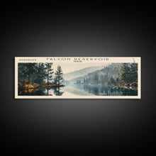 Carregar imagem no visualizador da galeria, Falcon International Reservoir Framed Canvas Print, Lake House Decor, Panoramic Wall Art, Travel Poster, Modern Lake Painting, Nature Art