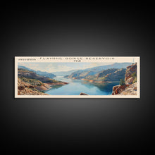 Carregar imagem no visualizador da galeria, Flaming Gorge Reservoir Utah Framed Canvas Print, Lake House Art, Panoramic Wall Art, Travel Poster, Beautiful Lake Painting, Home Decor