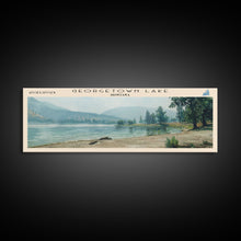 Carregar imagem no visualizador da galeria, Georgetown Lake Montana Framed Canvas Print, Lake House Art, Panoramic Wall Art, Travel Poster, Scenic Lake Painting, Home Decor