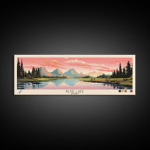 Carregar imagem no visualizador da galeria, Alice Lake Idaho Framed Canvas Print, Panoramic Wall Art, Midcentury Modern, Pop Art, Travel Poster, Lake House Decor