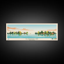 Load image into Gallery viewer, Allequash Lake Wisconsin Framed Canvas Print, Panoramic Wall Art, Midcentury Modern, Pop Art, Travel Poster, Living Room Decor