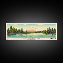 Load image into Gallery viewer, Angostura Reservoir South Dakota Framed Canvas Print, Panoramic Wall Art, Midcentury Modern, Pop Art, Travel Poster, Scenic Bedroom Art