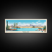 Carregar imagem no visualizador da galeria, Baker Lake Washington Framed Canvas Print, Panoramic Travel Poster, Midcentury Modern Wall Art, Pop Art, Nature Living Room Art