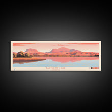 Load image into Gallery viewer, Bartlett Lake Arizona Framed Canvas Print, Panoramic Wall Art, Midcentury Modern, Pop Art, Travel Poster, Scenic Bedroom Art