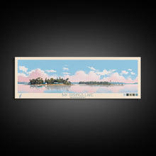 Load image into Gallery viewer, Bay Springs Lake Mississippi Framed Canvas Print, Panoramic Wall Art, Midcentury Modern, Pop Art, Travel Poster, Scenic Living Room Decor, Bedroom Art