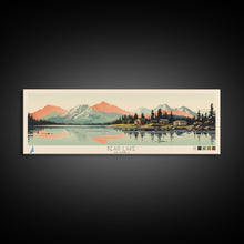 Load image into Gallery viewer, Bear Lake Southwest Alaska Framed Canvas Print, Panoramic Wall Art, Midcentury Modern, Pop Art, Travel Poster, Scenic Bedroom Art, Living Room Decor