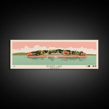 Load image into Gallery viewer, Beaver Lake Arkansas Framed Canvas Print, Panoramic Wall Art, Midcentury Modern, Pop Art, Travel Poster, Scenic Lake House Art, Bedroom Decor