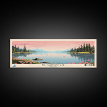 Load image into Gallery viewer, Big Chapman Lake Indiana Framed Canvas Print, Panoramic Travel Poster, Midcentury Modern Wall Art, Pop Art, Nature Lake House Art, Bedroom Decor
