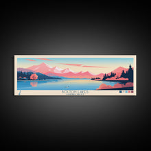 Load image into Gallery viewer, Bolton Lakes Connecticut Framed Canvas Print, Panoramic Wall Art, Midcentury Modern, Pop Art, Travel Poster, Scenic Living Room Art, Lake House Decor