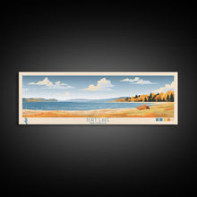 Carregar imagem no visualizador da galeria, Burt Lake Michigan Framed Canvas Print, Pop Art Panoramic Travel Poster, Midcentury Modern, Wall Art, Scenic Nature Painting, Bedroom Decor