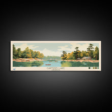 Cargar imagen en el visor de la galería, Carters Lake Georgia Framed Canvas Print, Pop Art Panoramic Travel Poster, Midcentury Modern, Wall Art, Scenic Nature Painting, Bedroom Decor, Living Room Art
