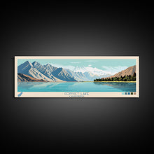 Cargar imagen en el visor de la galería, Convict Lake California Framed Canvas Print, Midcentury Modern Panoramic Wall Art, Living Room Decor, Pop Art, Travel Poster Art, Nature Art, Lake House Decor