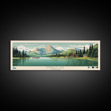 Load image into Gallery viewer, Emerald Lake Colorado Framed Canvas Print, Panoramic Art, Midcentury Modern, Pop Art, Living Room Wall Art, Travel Poster, Lake Art