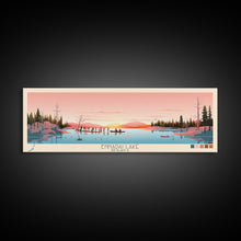 Load image into Gallery viewer, Ennadai Lake Nunavut Framed Canvas Print, Panoramic Wall Art, Midcentury Modern, Pop Art, Bedroom Decor, Travel Poster, Lake View