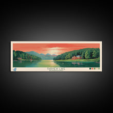 Carregar imagem no visualizador da galeria, Fairview Lake Pennsylvania Framed Canvas Print, Panoramic Art, Midcentury Modern, Pop Art, Living Room Decor, Travel Poster, Wall Art, Nature Art