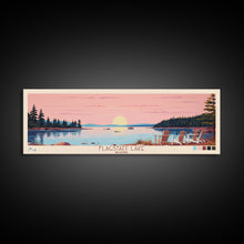 Carregar imagem no visualizador da galeria, Flagstaff Lake Maine Framed Canvas Print, Panoramic Wall Art, Midcentury Modern, Pop Art, Bedroom Decor, Travel Poster, Artistic Decor, Lake View