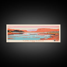 Carregar imagem no visualizador da galeria, Flaming Gorge Reservoir Utah Framed Canvas Print, Panoramic Art, Midcentury Modern, Pop Art, Living Room Decor, Travel Poster, Nature Art, Wall Art
