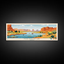 Carregar imagem no visualizador da galeria, Fool Hollow Lake Arizona Framed Canvas Print, Panoramic Art, Midcentury Modern, Pop Art, Living Room Decor, Travel Poster, Lake Painting, Wall Art