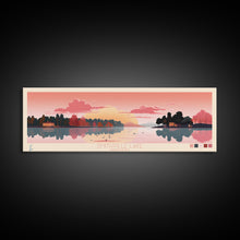 Load image into Gallery viewer, Smithville Lake, Missouri Framed Canvas Print, Lake House Art, Midcentury Modern Decor, Pop Art, Travel Poster, Living Room Wall Art