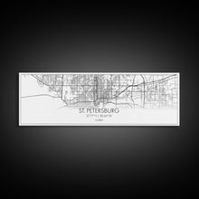Cargar imagen en el visor de la galería, Panoramic St Petersburg City Map, Florida Art, Map Print, Minimalist Wall Art, Canvas Art, Housewarming Gift, Street Map Art, Closing Gift