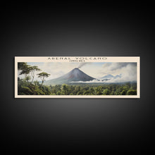 Load image into Gallery viewer, Arenal Volcano Travel Poster Print, Framed Canvas Print, Costa Rica Travel Art, Wood Framed Art, Wall Hanging, Home Decor