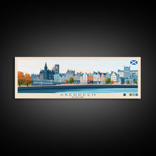 Carregar imagem no visualizador da galeria, Aberdeen, Scotland Panoramic Travel Poster Canvas Print, Aberdeen, Scotland Painting, Scotland Art, Aberdeen Panoramic Travel Art, Travel Painting
