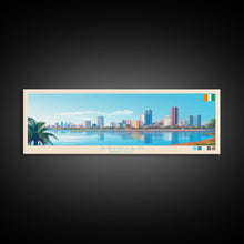 Carregar imagem no visualizador da galeria, Abidjan, Ivory Coast Panoramic Travel Poster Canvas Print, Abidjan, Ivory Coast Painting, Ivory Coast Art, Abidjan Travel Art, Guest Room Painting