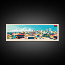 Carregar imagem no visualizador da galeria, Accra, Ghana Travel Poster Panoramic Canvas Print, Accra, Ghana Painting, Ghana Art, Accra Travel Art, Guest Room Painting