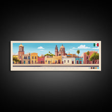 Carregar imagem no visualizador da galeria, Aguascalientes, Mexico Panoramic Travel Poster Canvas Print, Aguascalientes, Mexico Painting, Mexico Art, Aguascalientes Travel Art, Guest Room Painting