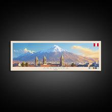 Load image into Gallery viewer, Arequipa, Peru Travel Poster Panoramic Canvas Print, Arequipa, Peru Painting, Peru Art, Arequipa Travel Art, Guest Room Painting