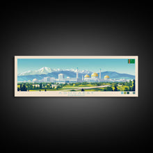 Carregar imagem no visualizador da galeria, Ashgabat, Turkmenistan Panoramic Travel Poster Canvas Print, Ashgabat, Turkmenistan Painting, Turkmenistan Art, Ashgabat Panoramic Travel Art, Travel Painting