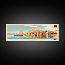 Load image into Gallery viewer, Aswan, Egypt Travel Poster Panoramic Canvas Print, Aswan, Egypt Painting, Egypt Art, Aswan Travel Art, Guest Room Painting