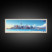 Load image into Gallery viewer, Auckland, New Zealand Panoramic Travel Poster Canvas Print, Auckland, New Zealand Painting, New Zealand Art, Auckland Travel Art, Guest Room Painting