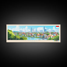 Load image into Gallery viewer, Bekasi, Indonesia Travel Poster Panoramic Canvas Print, Bekasi, Indonesia Painting, Indonesia Art, Bekasi Travel Art, Guest Room Painting