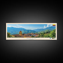 Load image into Gallery viewer, Bello, Colombia Panoramic Travel Poster Canvas Print, Bello, Colombia Painting, Colombia Art, Bello Panoramic Travel Art, Travel Painting