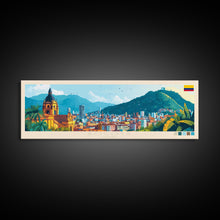 Load image into Gallery viewer, Bogota, Colombia Travel Poster Panoramic Canvas Print, Bogota, Colombia Painting, Colombia Art, Bogota Travel Art, Guest Room Painting