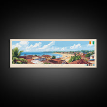 Load image into Gallery viewer, Bouake, Ivory Coast Panoramic Travel Poster Canvas Print, Bouake, Ivory Coast Painting, Ivory Coast Art, Bouake Panoramic Travel Art, Travel Painting
