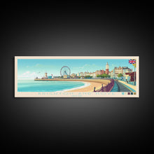 Cargar imagen en el visor de la galería, Brighton and Hove, England Travel Poster Panoramic Canvas Print, Brighton and Hove, England Painting, England Art, Brighton and Hove Travel Art, Guest Room Painting