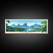 Carregar imagem no visualizador da galeria, Campinas, Brazil Travel Poster Panoramic Canvas Print, Campinas, Brazil Painting, Brazil Art, Campinas Travel Art, Guest Room Painting