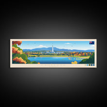 Carregar imagem no visualizador da galeria, Canberra, Australia Panoramic Travel Poster Canvas Print, Canberra, Australia Painting, Australia Art, Canberra Travel Art, Guest Room Painting